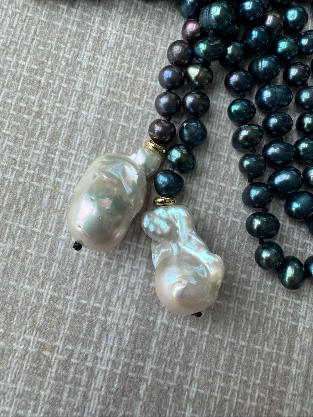 NWOT Polo Ralph Lauren Black and Baroque Pearl Strand Necklace - Picture 12 of 14